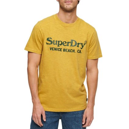 Pánské triko M1011893A- Superdry (Barva Žlutá, Velikost M)