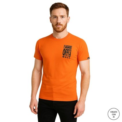 Pánské triko VN0008TUFLM1- Vans (Barva Oranžová, Velikost XS)
