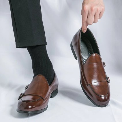 Pánské formální boty s přezkou pro slavnostní styl (Barva Černá, Velikost 42)