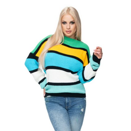 SVETR S UZLEM, DVA ZPŮSOBY NOSENÍ 40027 (Barva Zelená, Velikost ONE SIZE)
