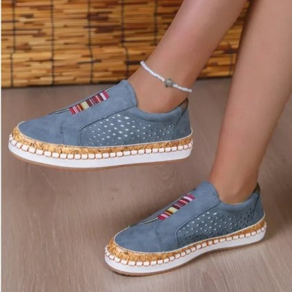 Dámské slip-on tenisky s kontrastem (Barva Bílá, Velikost 38)