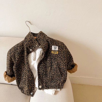 Jarní/podzimní dívčí kabátek s leopardím vzorem (Barva (varianta) Leopard print jacket, Velikost 18-24M)