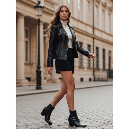 Dámské podzimní kozačky ZY1018 (Velikost 38, Barva Černá)