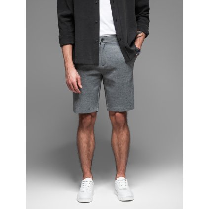 Pánské SLIM FIT krátké šortky ze strukturovaného úpletu - V2 OM-SRCS-0166 (Velikost S, Barva Černá)