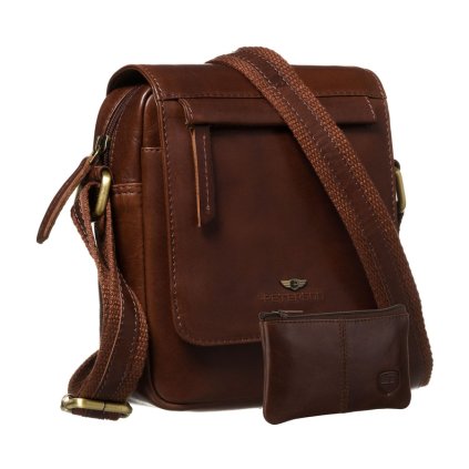 kožená pánská taška přes rameno (Barva Hnědá)