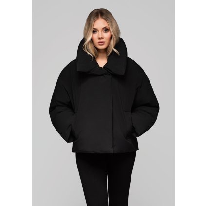 Dámská prošívaná bunda se stojáčkem OW-JALP-0101 v1 (Velikost M/L, Barva Černá)