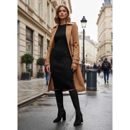 Dámské kozačky na podpatku  Yserine (Velikost 38, Barva Černá)