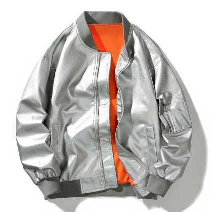 Pánská koženková bomber bunda (Barva (varianta) Černá, Velikost 2XL)