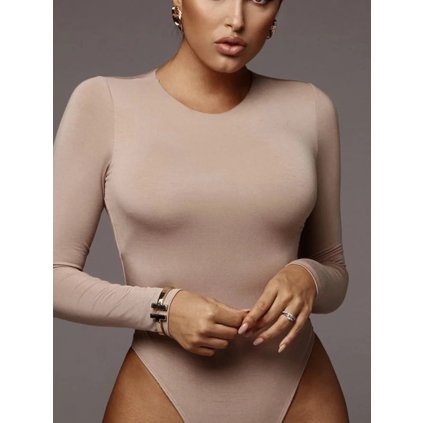 Dámský dlouhý přiléhavý body top s dlouhým rukávem (Barva (varianta) Černá, Velikost M)