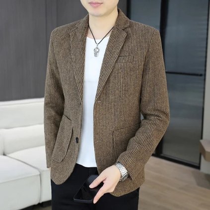 Pánské elegantní společenské sako (Barva (varianta) Tmavě šedá, Velikost L)