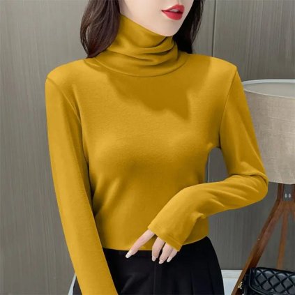 Dámské zateplené termo triko s rolákem (Barva (varianta) 85 E oxblood red, Velikost 3XL)