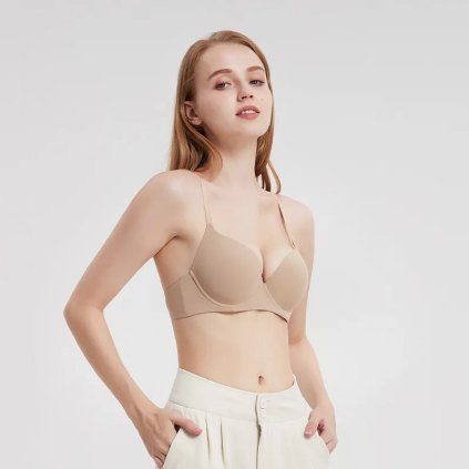 Bezešvá podprsenka pro plnější poprsí (Barva (varianta) Khaki, Velikost košíčků 75F)