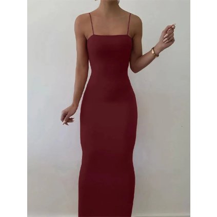 Dlouhé přiléhavé společenské šaty bez rukávů (Barva (varianta) Černá, Velikost S)