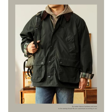 Pánská voskovaná voděodolná bunda z plátna (Velikost 42)