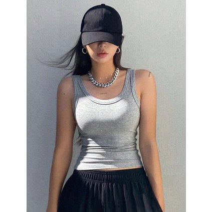 Dámské přiléhavé tílko na každodenní nošení (Barva (varianta) Šedá, Velikost 2XL)