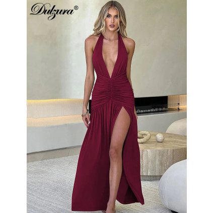 Dámské elegantní dlouhé šaty se šněrováním (Barva (varianta) Černá, Velikost M)