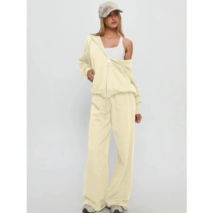 Dámský teplákový set s mikinou na zip (Barva (varianta) Černá, Velikost S)