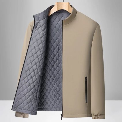 Pánský zateplený podzimní kabát s ležérním střihem (Barva (varianta) Tmavě modrá, Velikost 4XL)