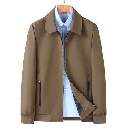 Pánská přechodová bunda se stojáčkem na zip (Barva Černá, Velikost 4XL)