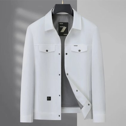 Pánská lehká přechodová bunda v elegantním střihu (Barva Černá, Velikost 3XL)