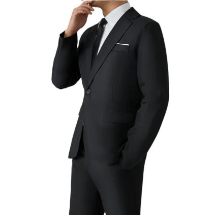 Pánský formální oblek se sakem a kalhotami (Barva Šedá, Velikost 7XL)