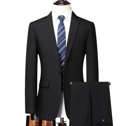 Pánský dvoudílný oblek pro formální příležitosti (Barva Černá, Velikost M)