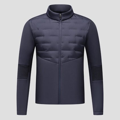 Pánská lehká péřová bunda se stojáčkem (Barva Šedá, Velikost M)