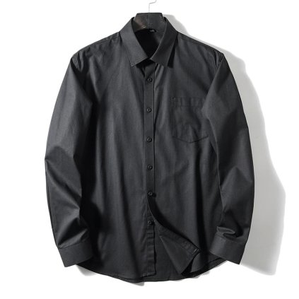 Pánská bavlněná košile v ležérním retro stylu (Barva Černá, Velikost 3XL)