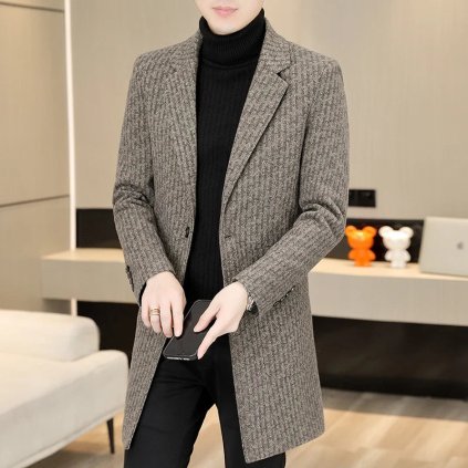 Pánský prošívaný kabát pro chladné období (Barva Šedá, Velikost 4XL)