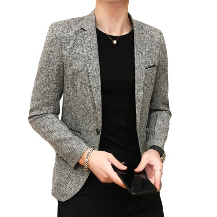 Pánské společenské sako v elegantním stylu (Barva Modrá, Velikost 4XL)