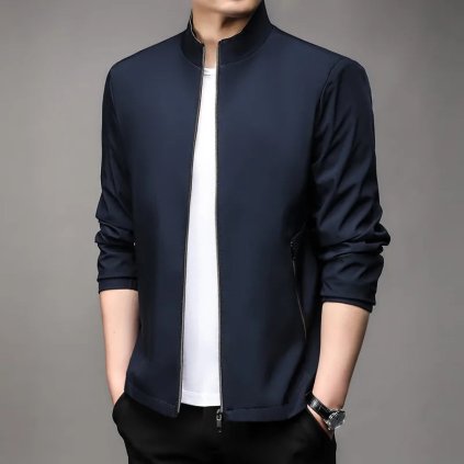 Pánská přechodová bunda se stojáčkem (Barva Tmavě zelená, Velikost M)