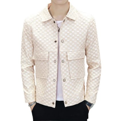 Pánská přechodová bunda v moderním stylu (Barva Bílá, Velikost XXS)