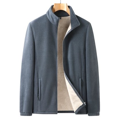 Pánská fleecová mikina na zip pro volný čas (Barva Černá, Velikost 7XL)