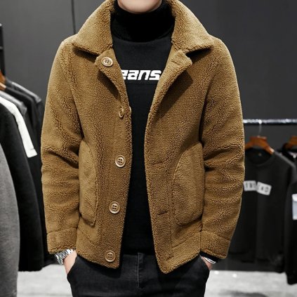 Pánská zimní fleecová bunda oboustranná (Barva Černá, Velikost 2XL)