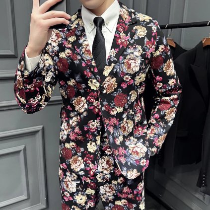 Pánský bavlněný oblek pro svatby a práci (Barva Bílá, Velikost L)