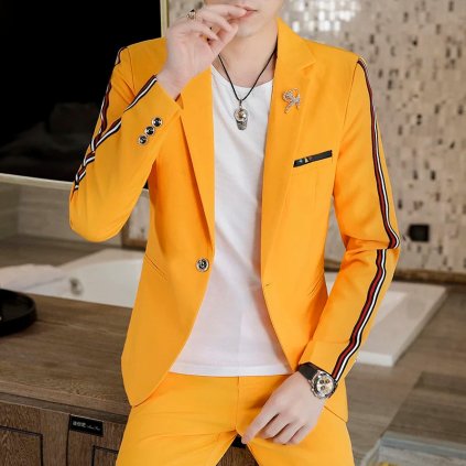 Pánský moderní oblek pro společenské události (Barva Černá, Velikost M)