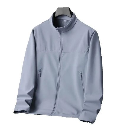 Pánská přechodná bunda se stojáčkem nadměrná (Barva Šedá, Velikost 5XL)