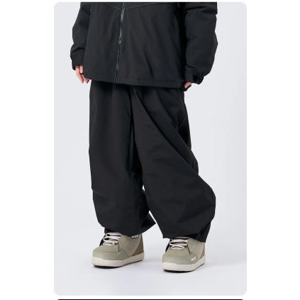 lyžařské kalhoty s vysokým pasem a volným střihem (Barva Černá, Velikost L)