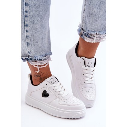 Klasické Sportovní Boty S m Srdcem Amore (Velikost 39, Barva Bílá)