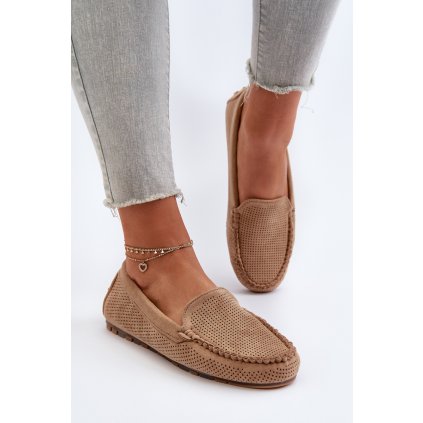 Dámské semišové mokasíny   Ranica (Velikost 38, Barva Béžová)