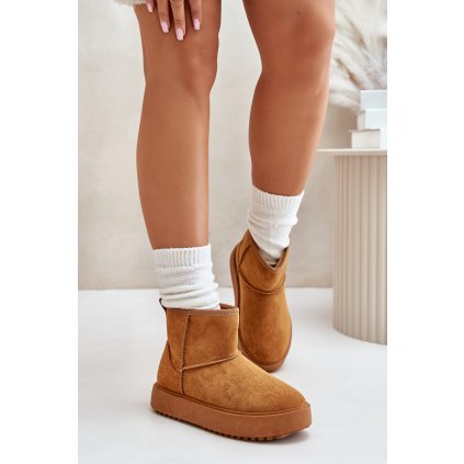 Dámské Sněhule Na Platformě Z Eko Semiše  Atteria (Velikost 39, Barva Béžová)