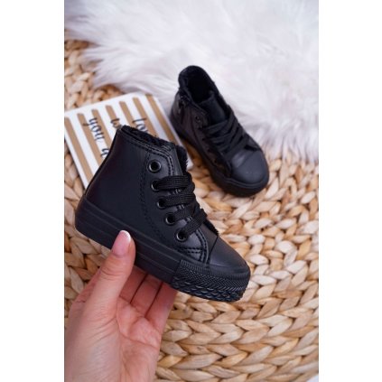 Dětské Zateplené Vysoké Tenisky  Filemon (Velikost 30, Barva Černá)