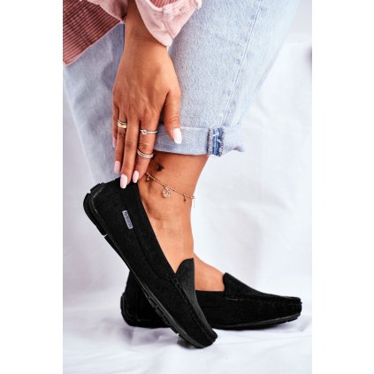 Dámské Semišové Mokasíny  Morreno (Velikost 37, Barva Černá)