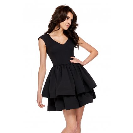 Vypasované Dívčí šaty s volány se širokou áčkovou sukní (6)
