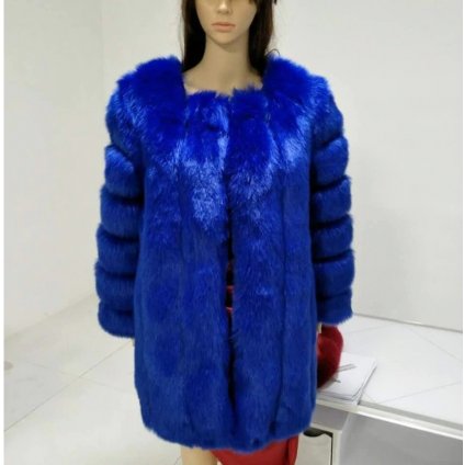 Kožešinový kabátek umělá kožina bunda kožich s dlouhým rukávem (14)