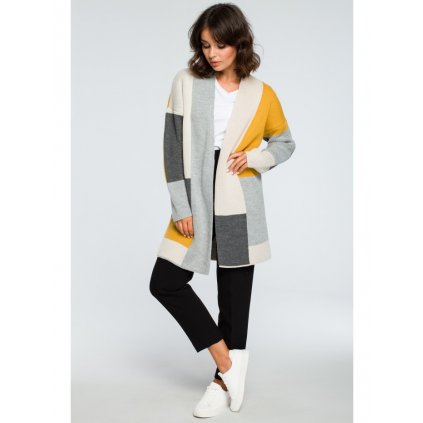 Barevný svetr bez zapínání dlouhý kardigan BEWEAR BK011 (Velikost ONE SIZE, Barva Grafitová)
