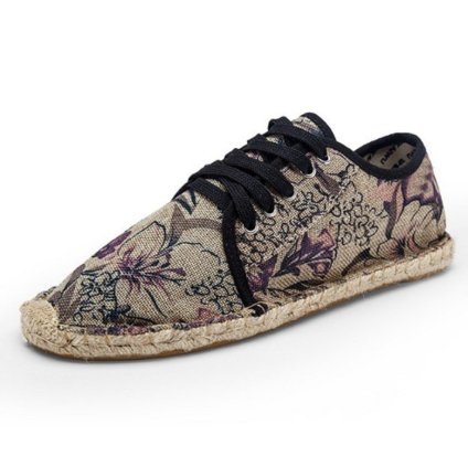 Pánské espadrilky s květinami - FIALOVÉ 44