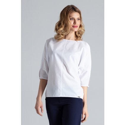Halenka z jemného materiálu s prošíváním M563 FIGL (Barva Bílá, Velikost S/M)