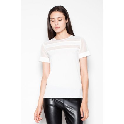 Průsvitná halenka VT007 VENATION (Barva Smetanová, Velikost XL)