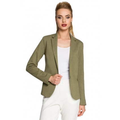 Vypasované sako na knoflíky s podšívkou M243 - KHAKI M